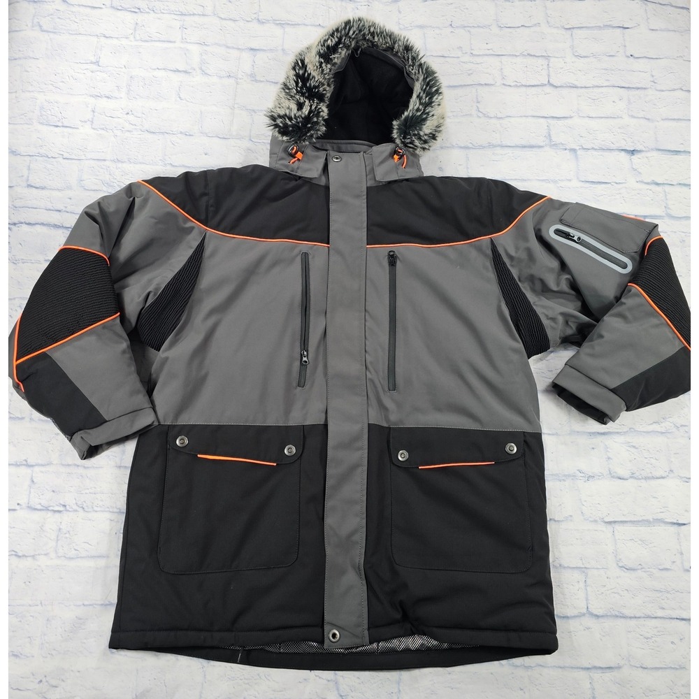 RefrigiWear Polar Force Parka MEN XL Gray Black Insulated -40F Work Jacket 8340R
